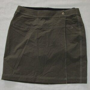 Shebeest Padded Cycling Skort Wrap Skirt Removable Shorts Women's M Gray Green